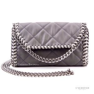 Woven Vegan Leather Chain Crossbody Handbag